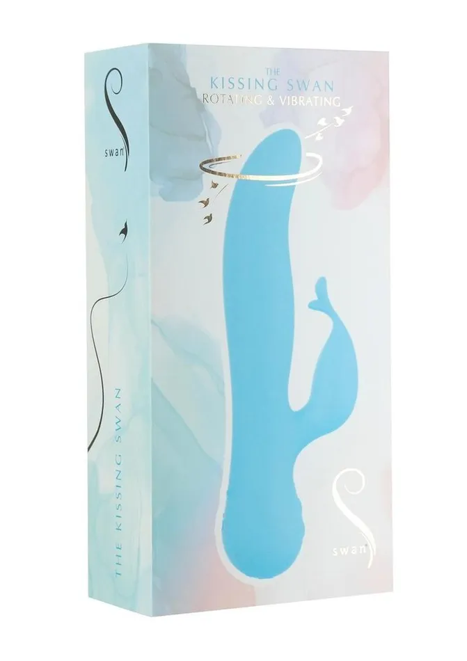 Swan Female Sex Toys Swan The Kissing Swan Rechargeable Silicone Dual Action Rotate and Clitoral Vibrator