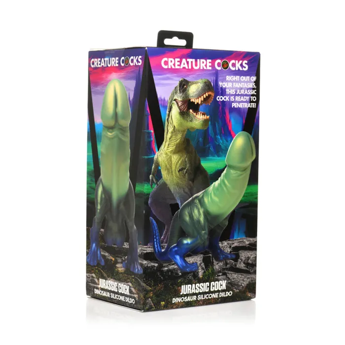 Jurassic Cock Dinosaur Silicone Dildo Greenblue Xr Brands Creature Cocks Dildos
