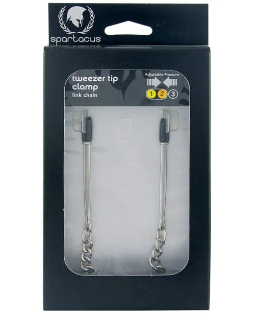 Spartacus Spartacus Adjustable Tweezer Clamps with Link Chain Male Sex Toys Spartacus Spartacus Adjustable Tweezer Clamps with Link Chain Male Sex Toys