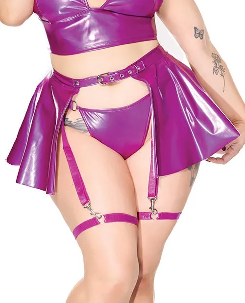 Vibrators Coquette International Darque PVC Skirt with Removable Leg Straps Purple QN