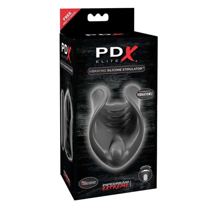 Male Sex Toys PDX Elite Vibrating Silicone Stimulator Stroker Black PDX Brands Male Sex Toys PDX Elite Vibrating Silicone Stimulator Stroker Black PDX Brands