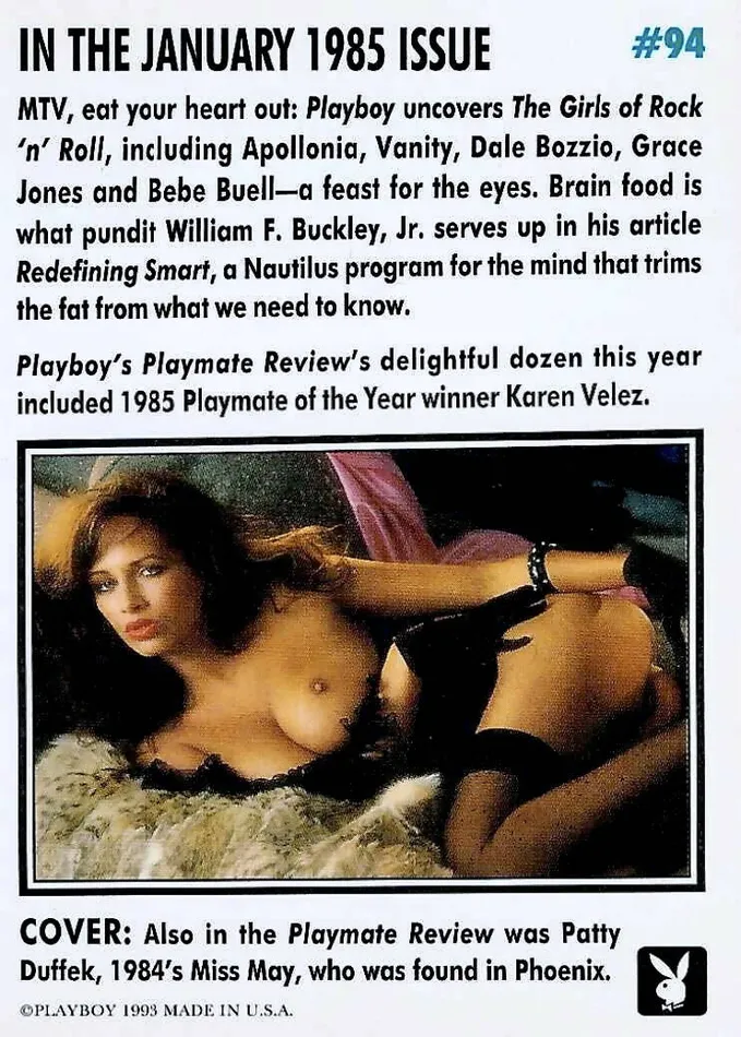 Couples Greenthunderbirds Cards Playboy January Edition 94 Playmate Review Cover Card