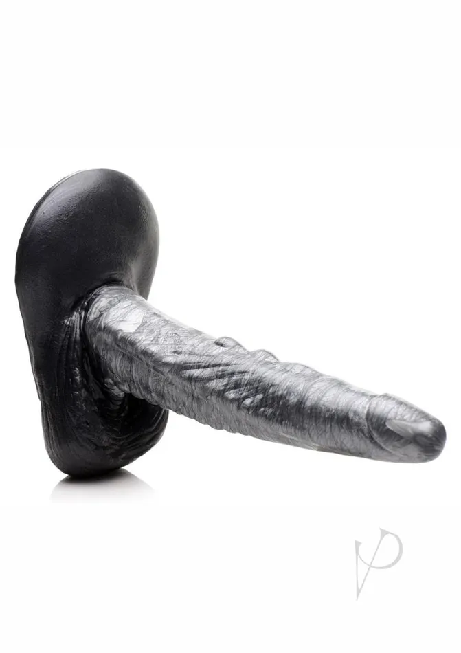 Creature Cocks The Gargoyle Rock Hard Silicone Dildo 93in Silver Black Creature Cocks Dildos