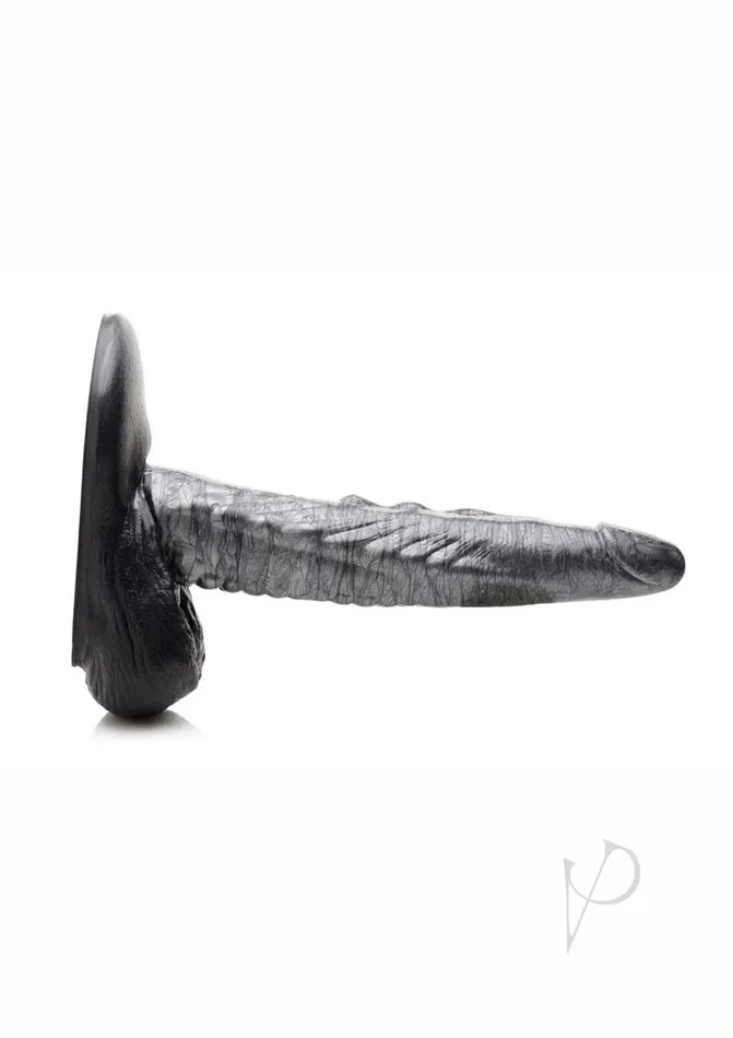 Creature Cocks The Gargoyle Rock Hard Silicone Dildo 93in Silver Black Creature Cocks Dildos