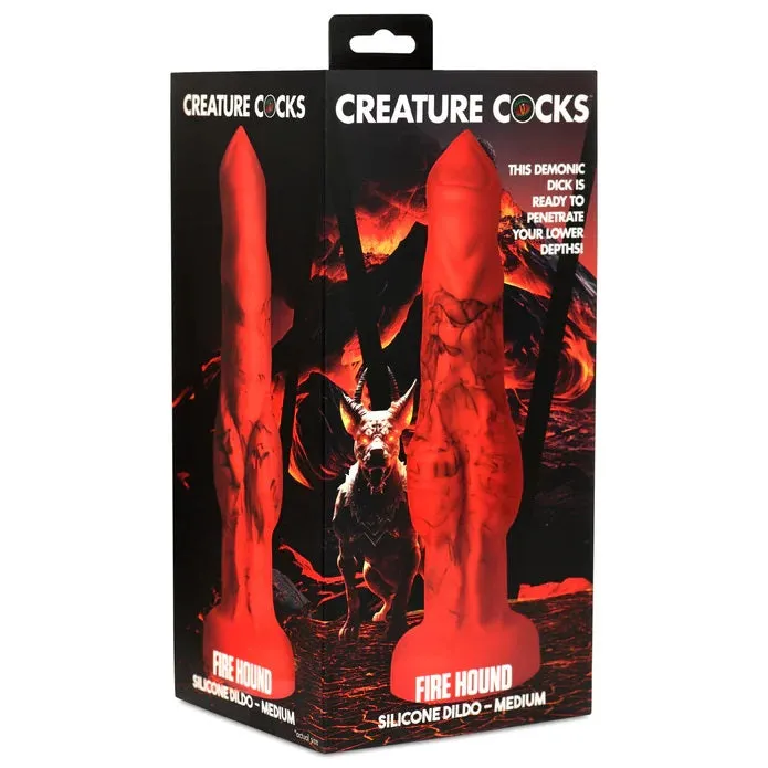 FIRE HOUND RED SILICONE DILDO MEDIUM XR LLC Dildos