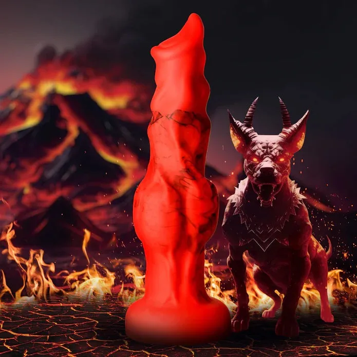 FIRE HOUND RED SILICONE DILDO MEDIUM XR LLC Dildos