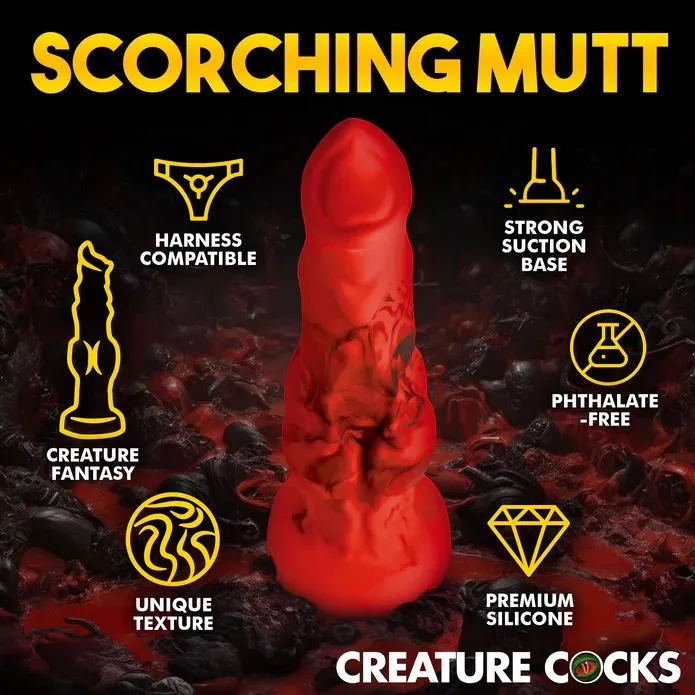 FIRE HOUND RED SILICONE DILDO MEDIUM XR LLC Dildos