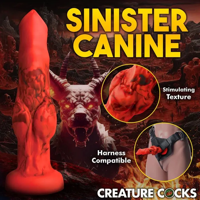 FIRE HOUND RED SILICONE DILDO MEDIUM XR LLC Dildos