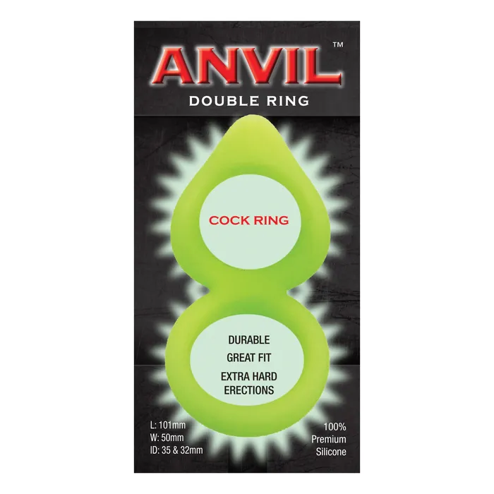 HWIC Dildos Anvil GlowintheDark Green Double Ring