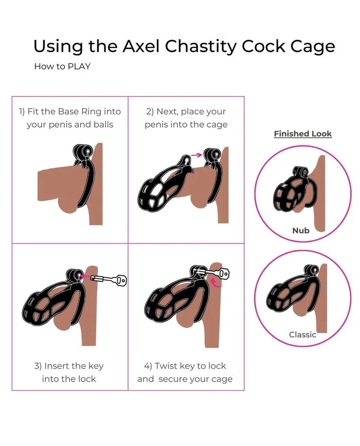 Male Sex Toys Axel Chastity Black Cock Cage Hedonist