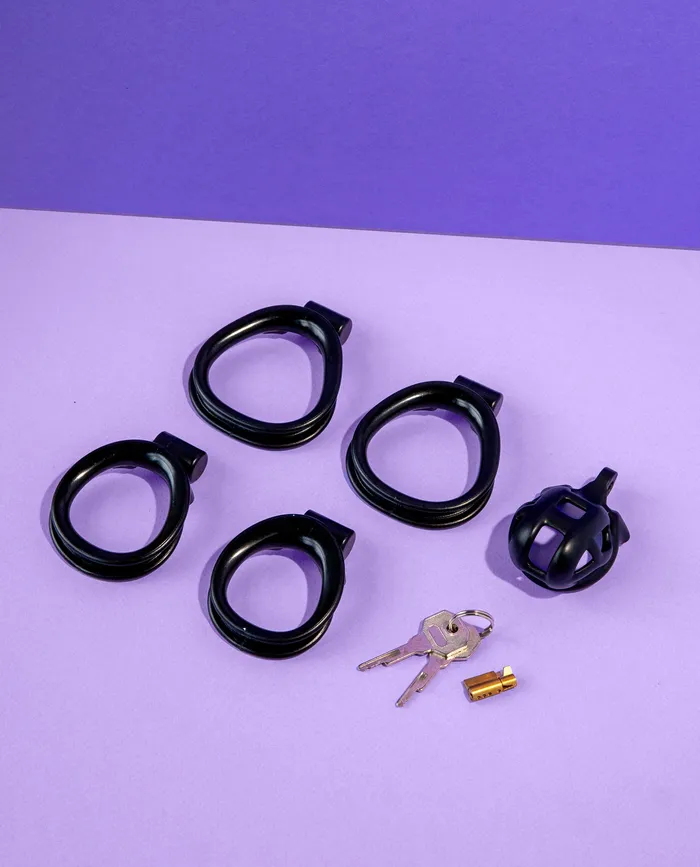 Male Sex Toys Axel Chastity Black Cock Cage Hedonist