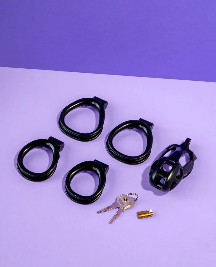 Male Sex Toys Axel Chastity Black Cock Cage Hedonist