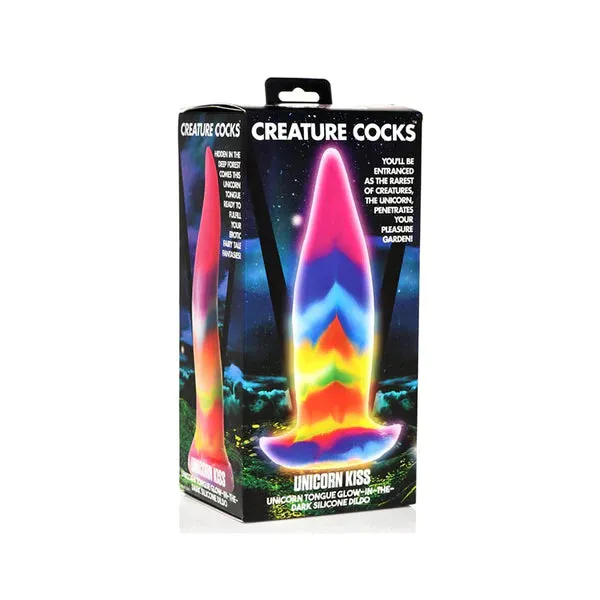 Dildos XR Brands Creature Cocks Unicorn Kiss Glow in the Dark Silicone Dildo