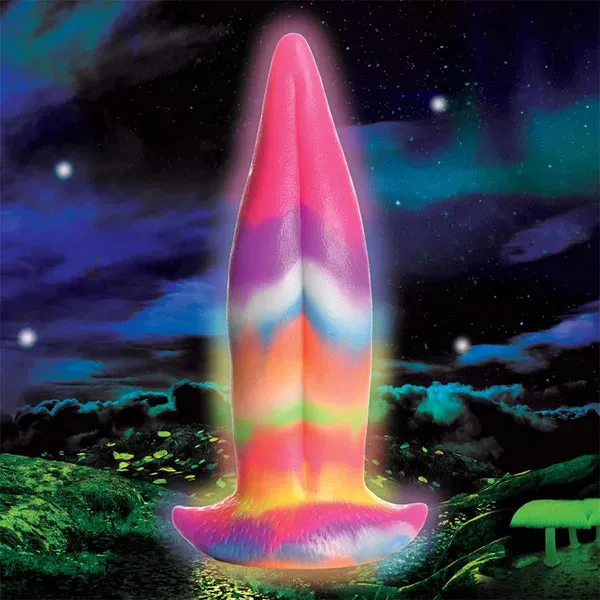 Dildos XR Brands Creature Cocks Unicorn Kiss Glow in the Dark Silicone Dildo