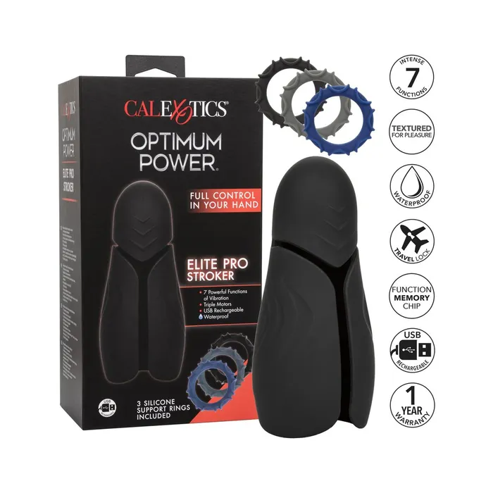 Optimum Power Elite Pro Stroker Black Calexotics Male Sex Toys Optimum Power Elite Pro Stroker Black Calexotics Male Sex Toys